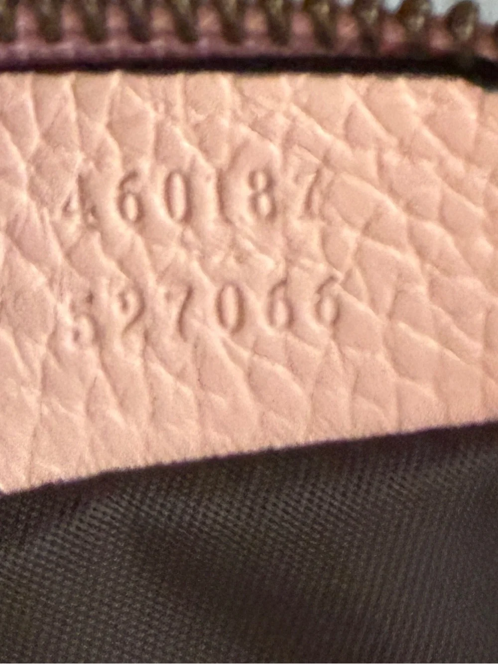 Gucci Pink Love Is Blind Pebbled Leather Bee Cosmetic Pouch